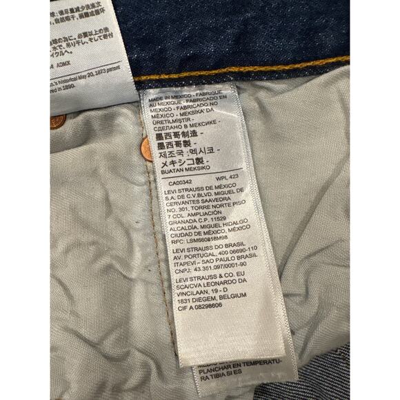 Levis 501 Jean Shorts 9” Mens Size 40 Blue Button Fly Original Fit Denim Stretch - Picture 6 of 10